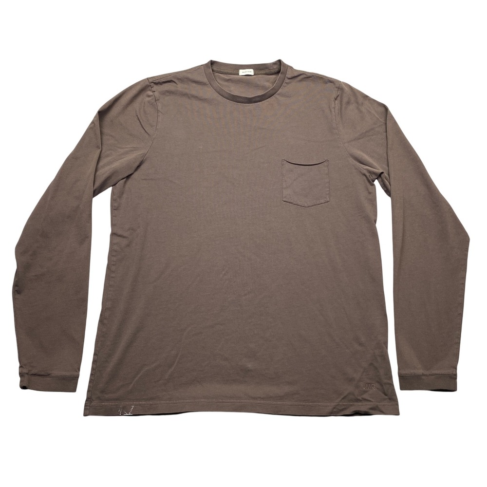 Son of a Tailor‎ Brown Long Sleeve Pocket T-Shirt Mens Crew Neck Cotton JMO